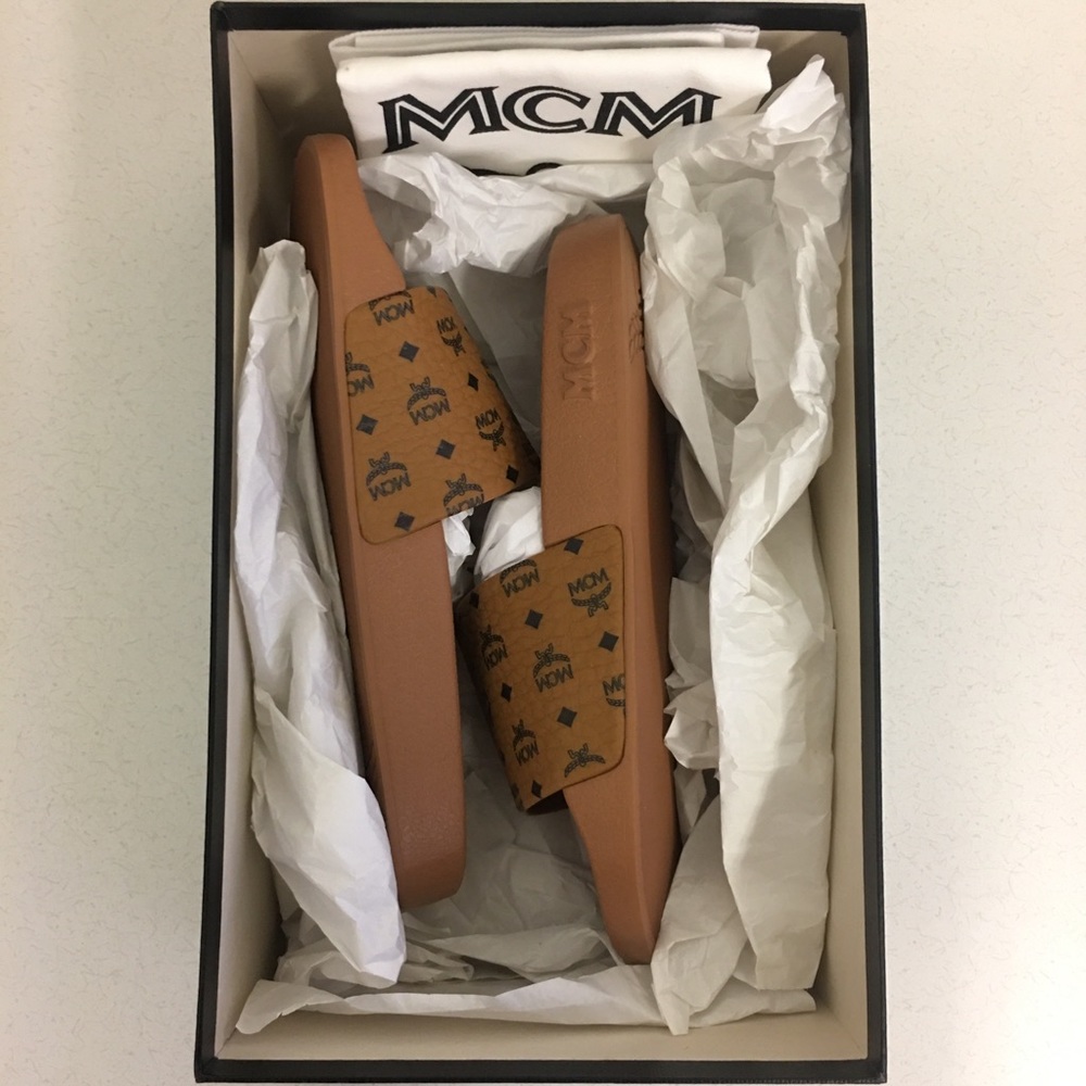 MCM Monogram Print Slides - US 8W